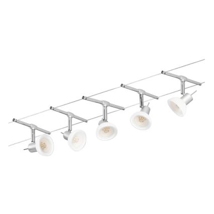 Paulmann 94136 - Komplekt 5xGU5,3/10W Täielik kaablisüsteem SHEELA 230V läikiv kroom