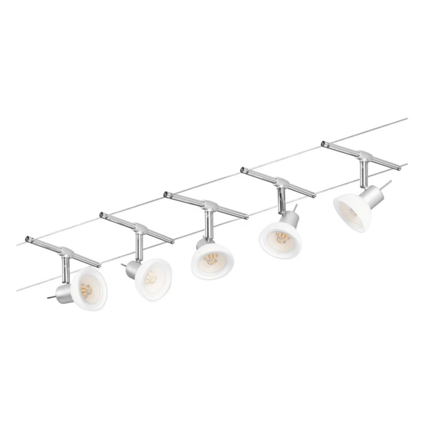 Paulmann 94136 - Komplekt 5xGU5,3/10W Täielik kaablisüsteem SHEELA 230V läikiv kroom