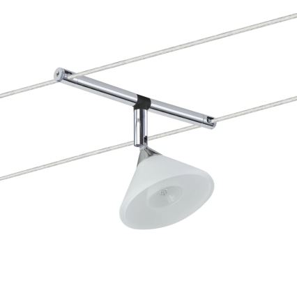Paulmann 94138 - 1xGU4/10W COLMAR kaablisüsteemi suunatav punktvalgusti 12V valge/läikiv kroom