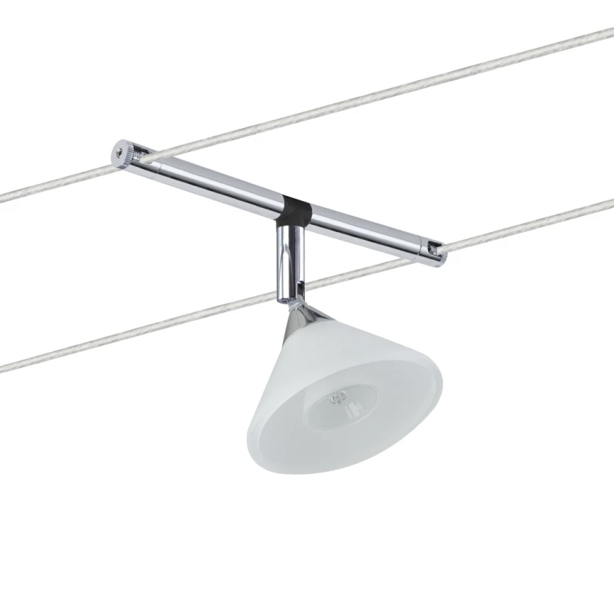 Paulmann 94138 - 1xGU4/10W COLMAR kaablisüsteemi suunatav punktvalgusti 12V valge/läikiv kroom