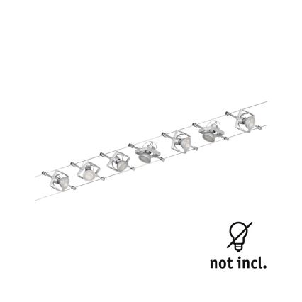 Paulmann 94152 - komplekt 7xGU5,3/10W: täielik MAC kaablisüsteem 230V, mattkroom