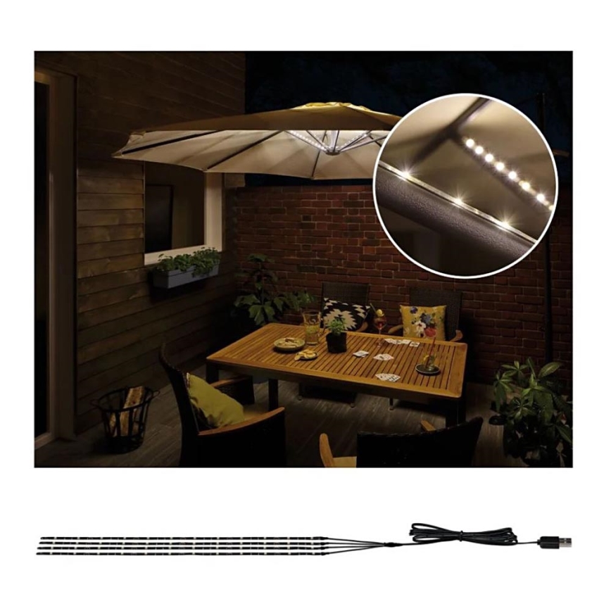 Paulmann 94208 - LED/1,8W Päikesevarju valgustus PARASOL 5V/USB 1,6 m