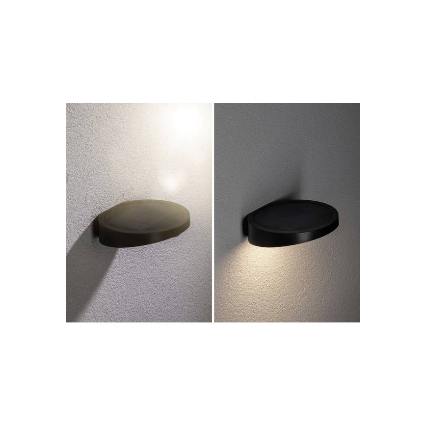 Paulmann 94246 - LED/1,2W IP44 Väli päikesepaneeliga valgusti anduriga RYSE 3,7V 1800 mAh