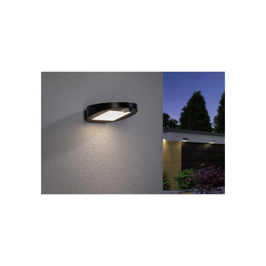 Paulmann 94246 - LED/1,2W IP44 Väli päikesepaneeliga valgusti anduriga RYSE 3,7V 1800 mAh