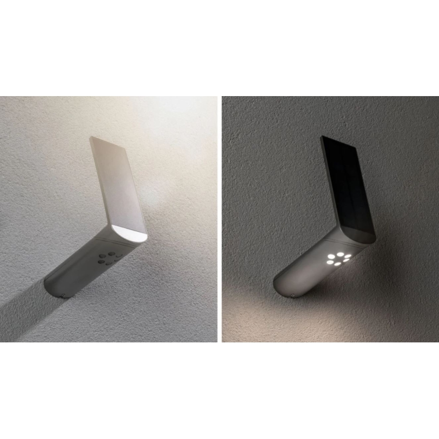 Paulmann 94261 - LED/1,2W IP44 Päikesepaneeliga valgusti anduriga ILIAS 3,7V