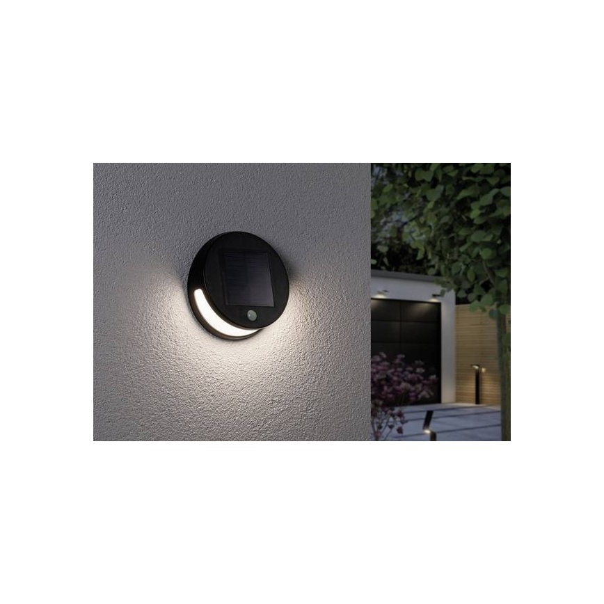 Paulmann 94265 - LED/3W IP44 Väli päikesepaneeliga valgusti anduriga HELENA 3,7V 1800 mAh