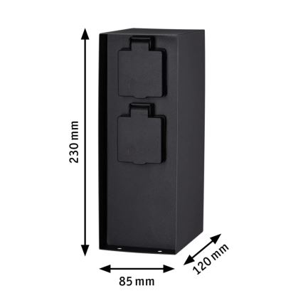 Paulmann 94313 - Väli pistikupesadega torn RIO 4Z SCHUKO 230V IP44