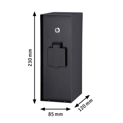 Paulmann 94315 -Väli pistikupesadega torn hämardusanduriga RIO 3Z SCHUKO 230V IP44