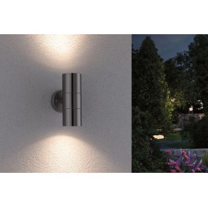 Paulmann 94331 - 2xGU10/10W IP44 Väli seinavalgusti FLAME 230V