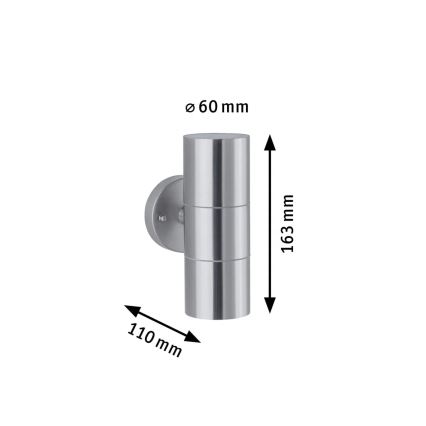 Paulmann 94331 - 2xGU10/10W IP44 Väli seinavalgusti FLAME 230V