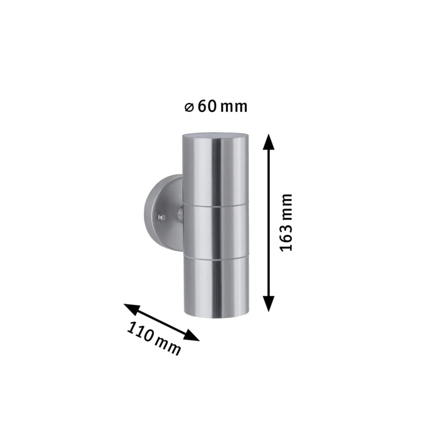 Paulmann 94331 - 2xGU10/10W IP44 Väli seinavalgusti FLAME 230V