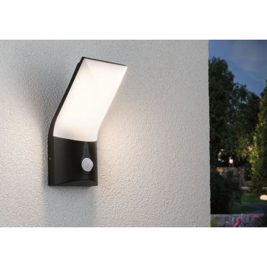 Paulmann 94402 - LED/10W IP44 Väli seinavalgusti koos anduriga ADYA 230V