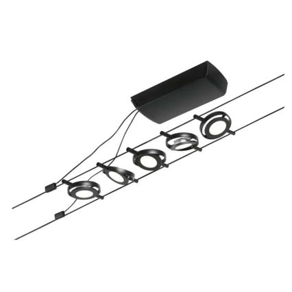 Paulmann 94418 - Komplekt 5xLED/4,5W Täielik ROUNDMAC juhtmevalgustussüsteem 230V must