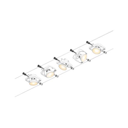 Paulmann 94432 - KOMPLEKT 5xGU5,3/10W Kohtvalgusti nöörisüsteemile MAC 230V valge