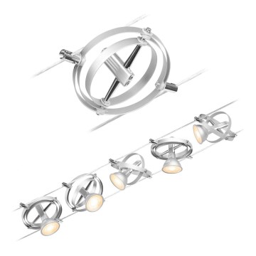 Paulmann 94436 - Komplekt 5× GU5,3/10 W, täielik CARDAN-kaablisüsteem 230 V, mattkroom