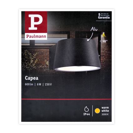 Paulmann 94452 - LED/6W IP44 Väli seinavalgusti CAPEA 230V