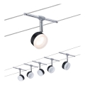 Paulmann 94457 - KOMPLEKT 5×LED/4W Täiskomplektne kaablisüsteem CLEAR 230V must/läikiv kroom