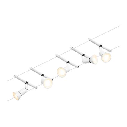 Paulmann 94458 - KOMPLEKT 5xGU5,3/10W Kohtvalgusti nöörisüsteemile SALT 230V valge