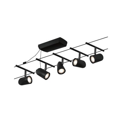 Paulmann 94469 - Komplekt 5xGU5,3/10W Täielik CUP kaablisüsteem 230V must