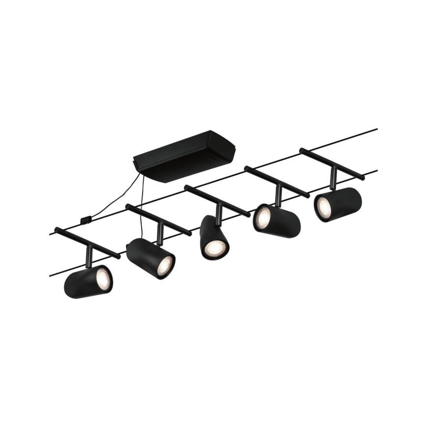 Paulmann 94469 - Komplekt 5xGU5,3/10W Täielik CUP kaablisüsteem 230V must
