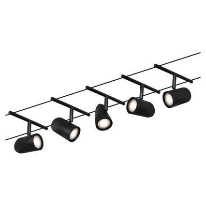 Paulmann 94469 - Komplekt 5xGU5,3/10W Täielik CUP kaablisüsteem 230V must