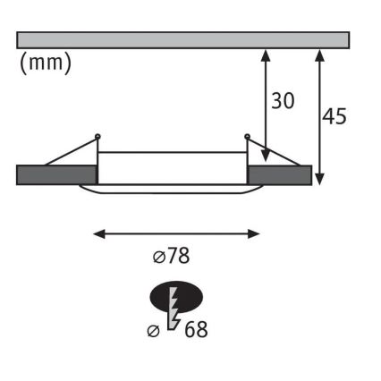 Paulmann 94473 - KOMPLEKT 3xLED/6W IP44 Süvistatav vannitoavalgusti NOVA 230V