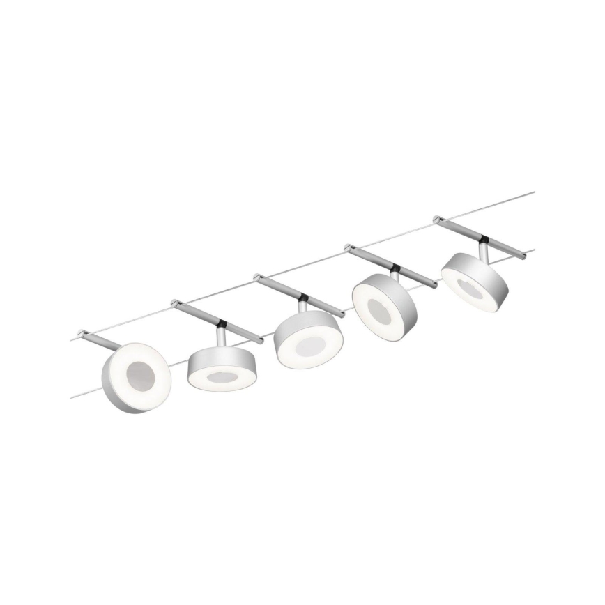 Paulmann 94475 - KOMPLEKT 5xLED/5W Kohtvalgusti nöörisüsteemile CIRCLE 230V matt kroom