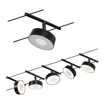 Paulmann 94479 - komplekt 5× LED/5 W, täielik CIRCLE trossvalgustussüsteem, 230 V, must