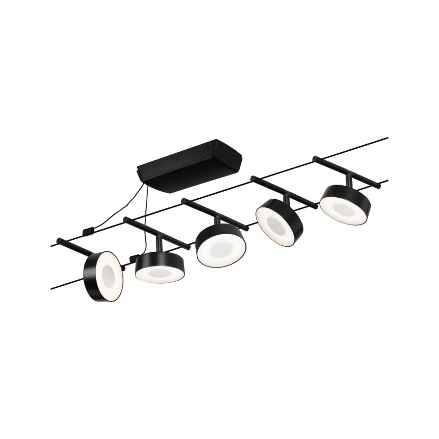 Paulmann 94479 - komplekt 5× LED/5 W, täielik CIRCLE trossvalgustussüsteem, 230 V, must