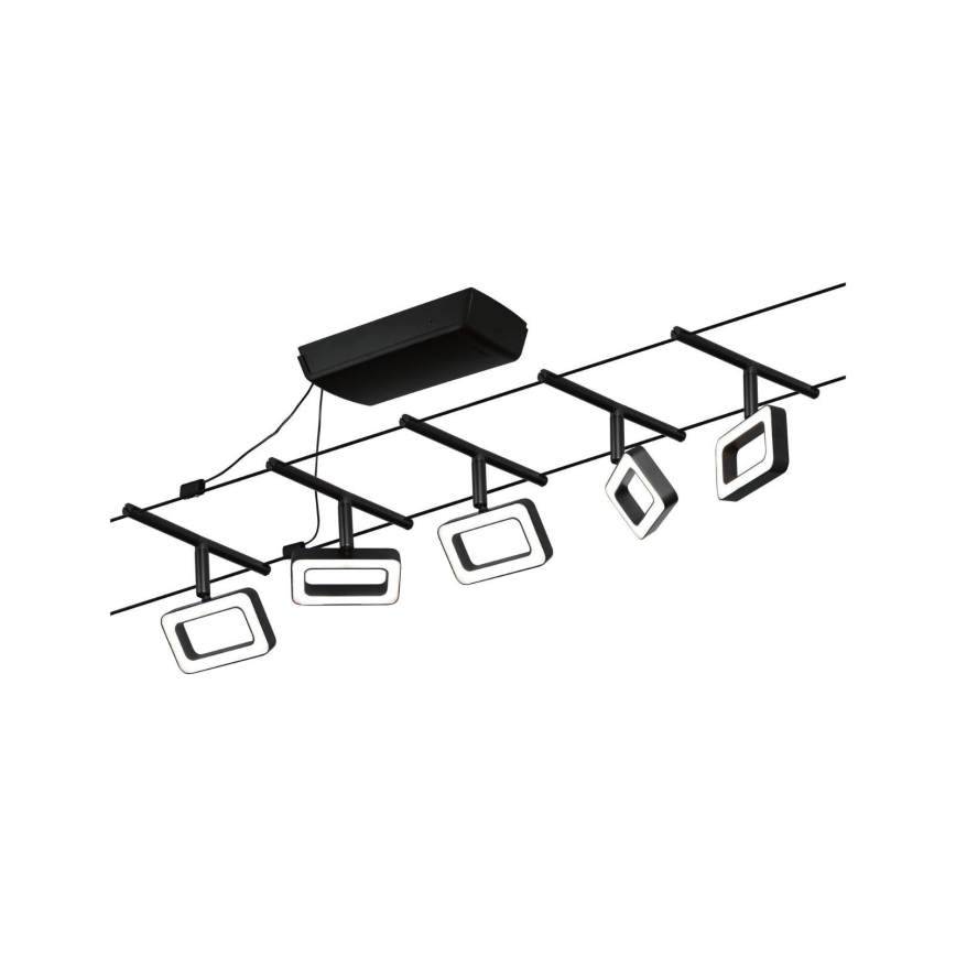 Paulmann 94485 - Komplekt 5xLED/4,8W Täiskomplektne kaablivalgustussüsteem FRAME 230V must