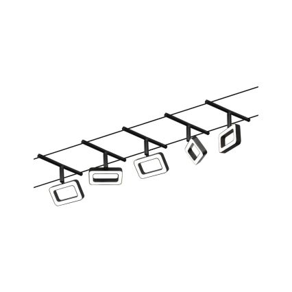 Paulmann 94485 - Komplekt 5xLED/4,8W Täiskomplektne kaablivalgustussüsteem FRAME 230V must