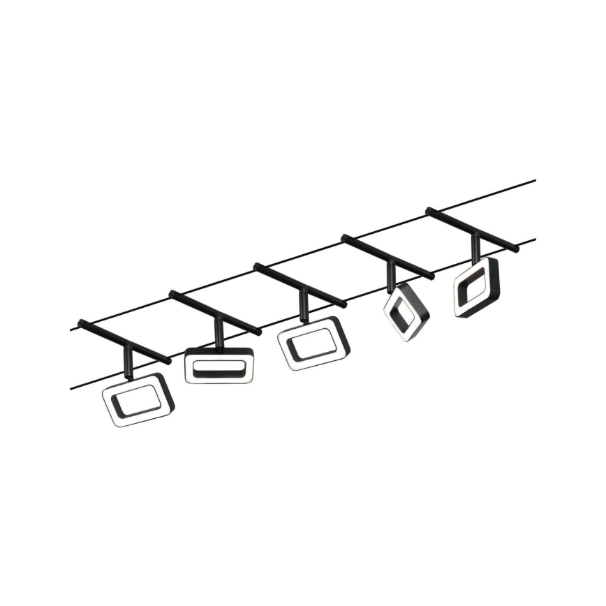 Paulmann 94485 - Komplekt 5xLED/4,8W Täiskomplektne kaablivalgustussüsteem FRAME 230V must