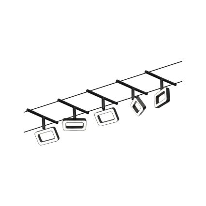 Paulmann 94485 - Komplekt 5xLED/4,8W Täiskomplektne kaablivalgustussüsteem FRAME 230V must