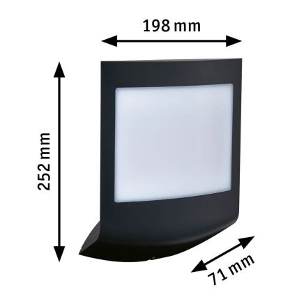 Paulmann 94513 - RGBW LED/8,2W IP44 Hämardatav majanumbrivalgusti hämaruseanduriga PADEA 230V antratsiit