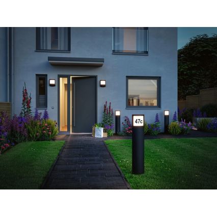Paulmann 94514 - LED/8,5W IP44 Hämardatav majanumber liikumis- ja hämarusanduriga PADEA 230V antratsiit