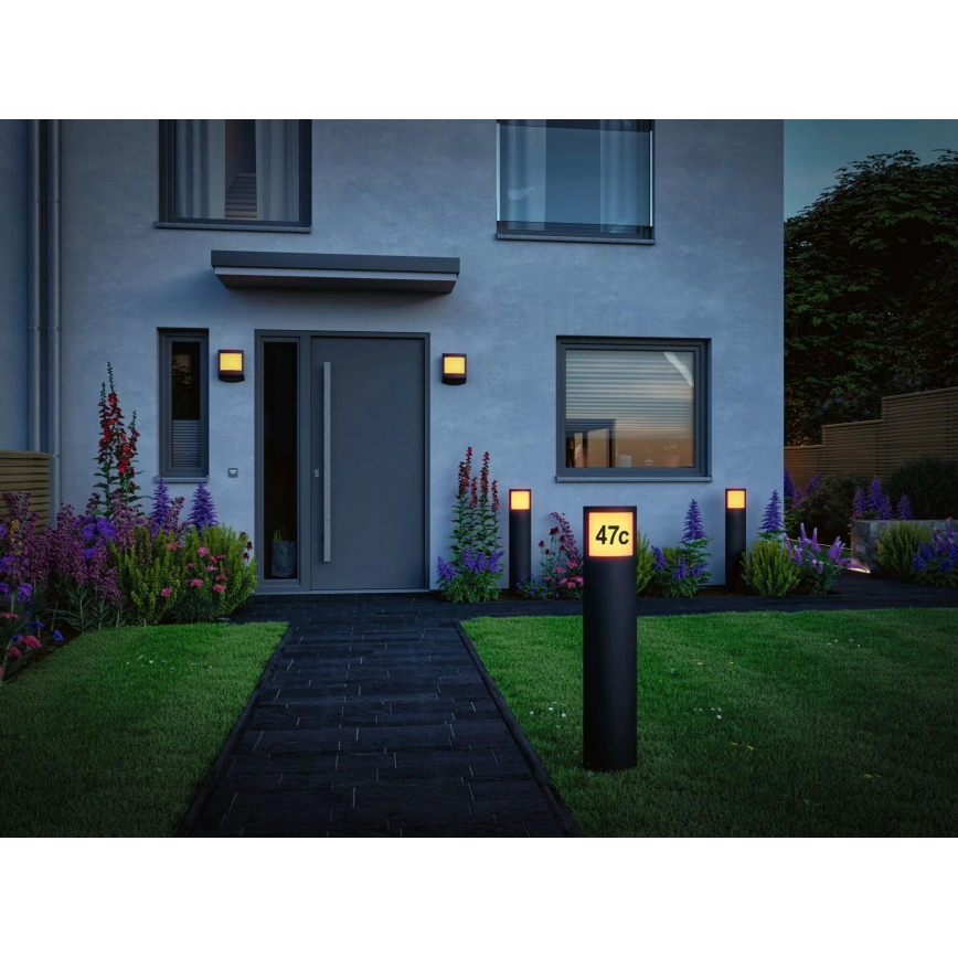 Paulmann 94514 - LED/8,5W IP44 Hämardatav majanumber liikumis- ja hämarusanduriga PADEA 230V antratsiit