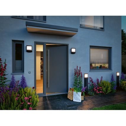 Paulmann 94514 - LED/8,5W IP44 reguleeritava heledusega välisvalgusti liikumis- ja hämarikuanduriga PADEA 230V antratsiit