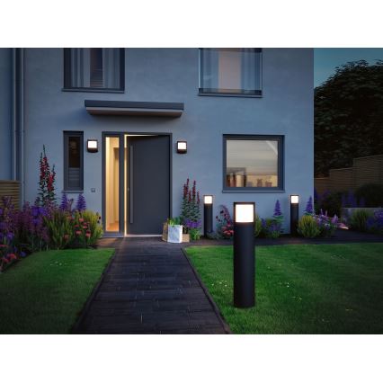 Paulmann 94514 - LED/8,5W IP44 reguleeritava heledusega välisvalgusti liikumis- ja hämarikuanduriga PADEA 230V antratsiit