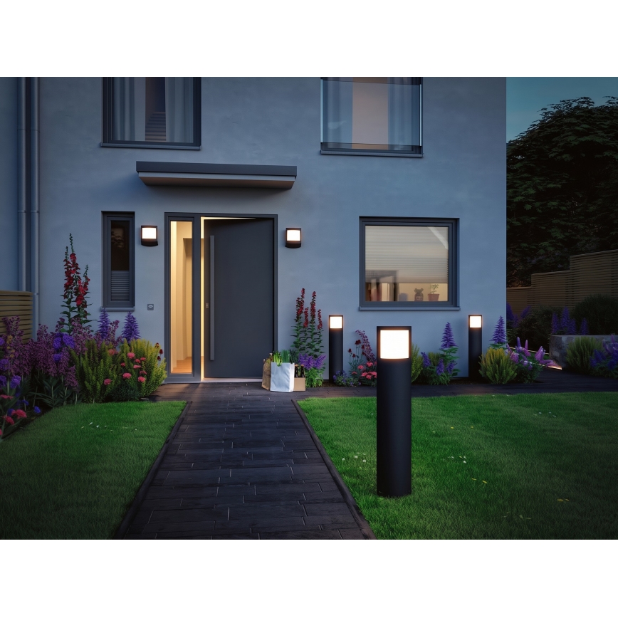 Paulmann 94514 - LED/8,5W IP44 reguleeritava heledusega välisvalgusti liikumis- ja hämarikuanduriga PADEA 230V antratsiit
