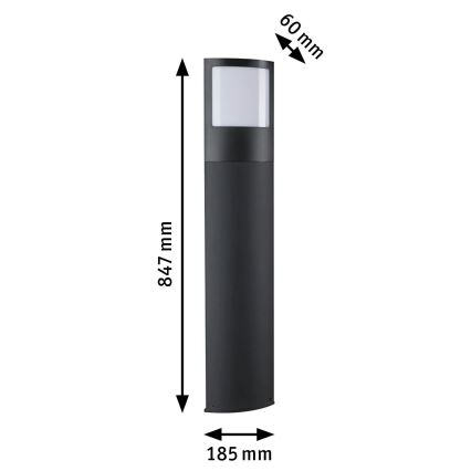 Paulmann 94515 - LED/8,5W IP44 Hämardatav majanumbri valgusti liikumis- ja hämarussensoriga PADEA 230V antratsiit