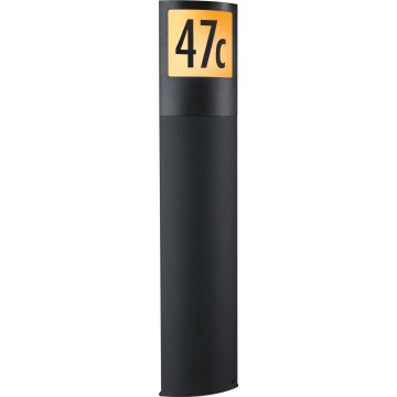Paulmann 94515 - LED/8,5W IP44 Hämardatav majanumbri valgusti liikumis- ja hämarussensoriga PADEA 230V antratsiit