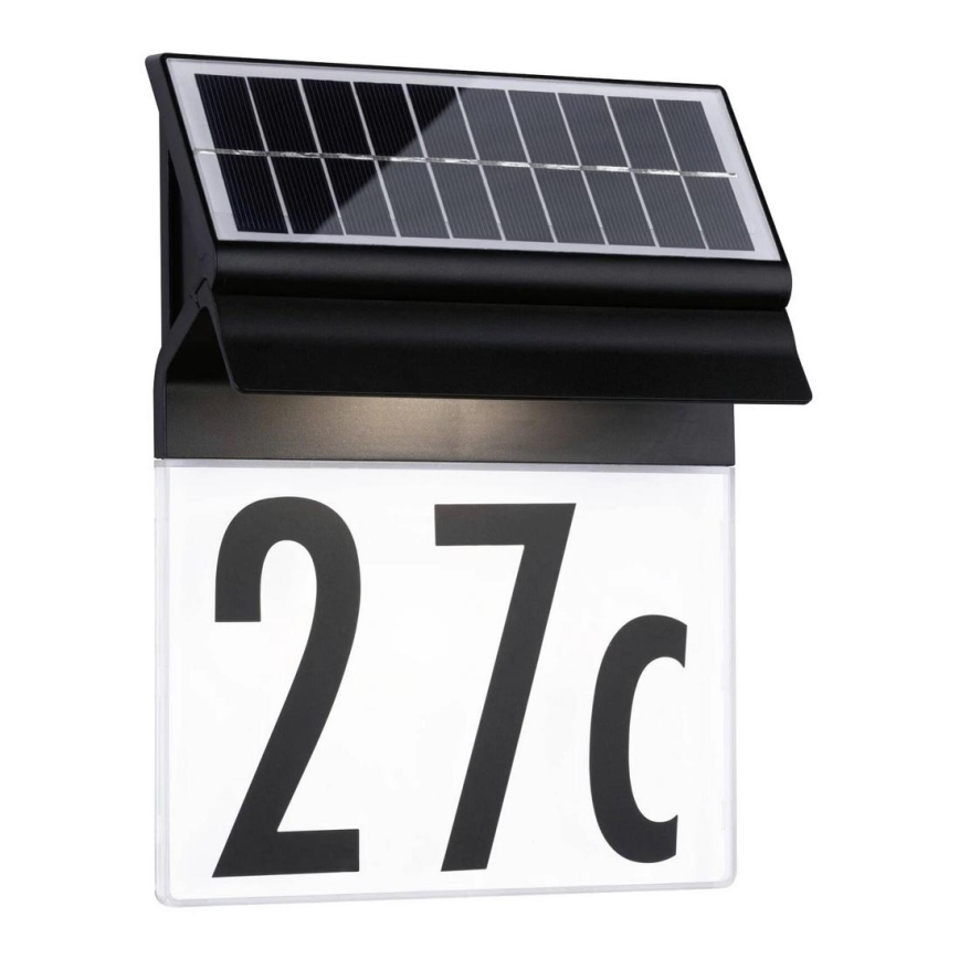 Paulmann 94694 - LED/0,2W IP44 Päikesepaneeliga majanumber NEDA 3,7V 1800 mAh