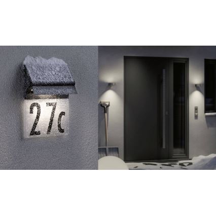 Paulmann 94694 - LED/0,2W IP44 Päikesepaneeliga majanumber NEDA 3,7V 1800 mAh