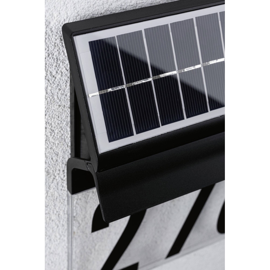 Paulmann 94694 - LED/0,2W IP44 Päikesepaneeliga majanumber NEDA 3,7V 1800 mAh
