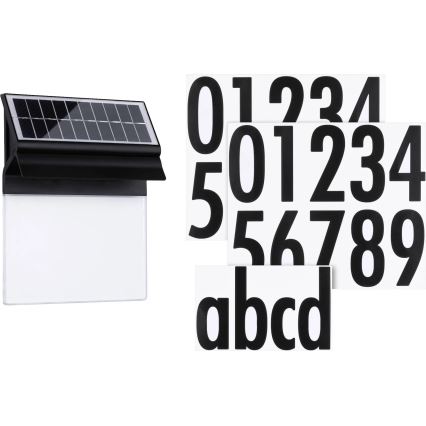 Paulmann 94694 - LED/0,2W IP44 Päikesepaneeliga majanumber NEDA 3,7V 1800 mAh