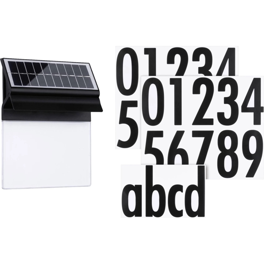 Paulmann 94694 - LED/0,2W IP44 Päikesepaneeliga majanumber NEDA 3,7V 1800 mAh