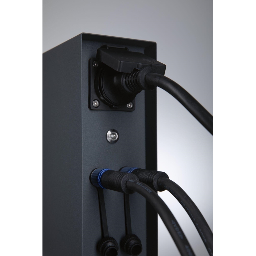 Paulmann 94701 -Väli pistikupesadega torn hämardusanduriga RIO 2Z SCHUKO 230V IP44