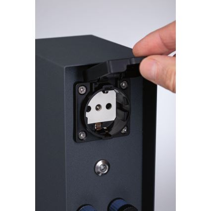 Paulmann 94701 -Väli pistikupesadega torn hämardusanduriga RIO 2Z SCHUKO 230V IP44