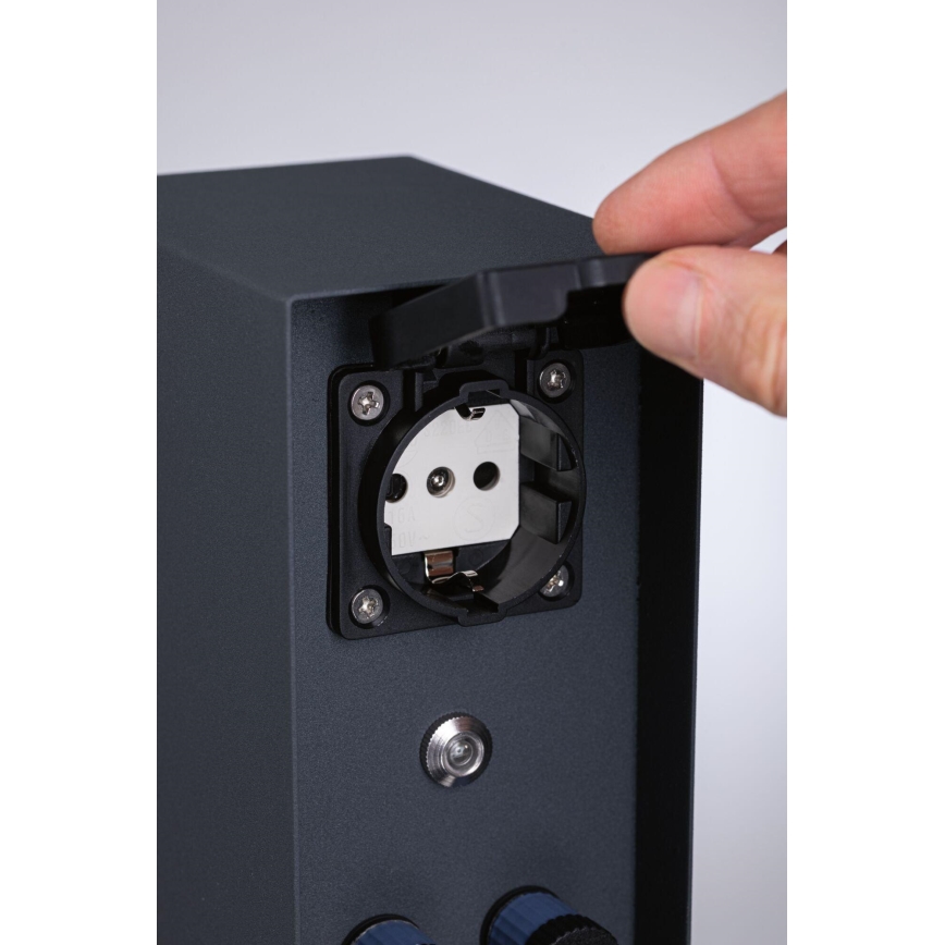 Paulmann 94701 -Väli pistikupesadega torn hämardusanduriga RIO 2Z SCHUKO 230V IP44
