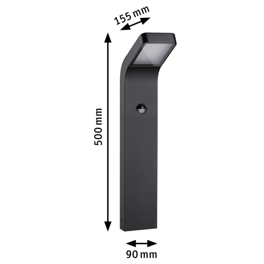 Paulmann 94747 - LED/7,5W IP44 Välivalgusti koos anduriga KULMA 230V